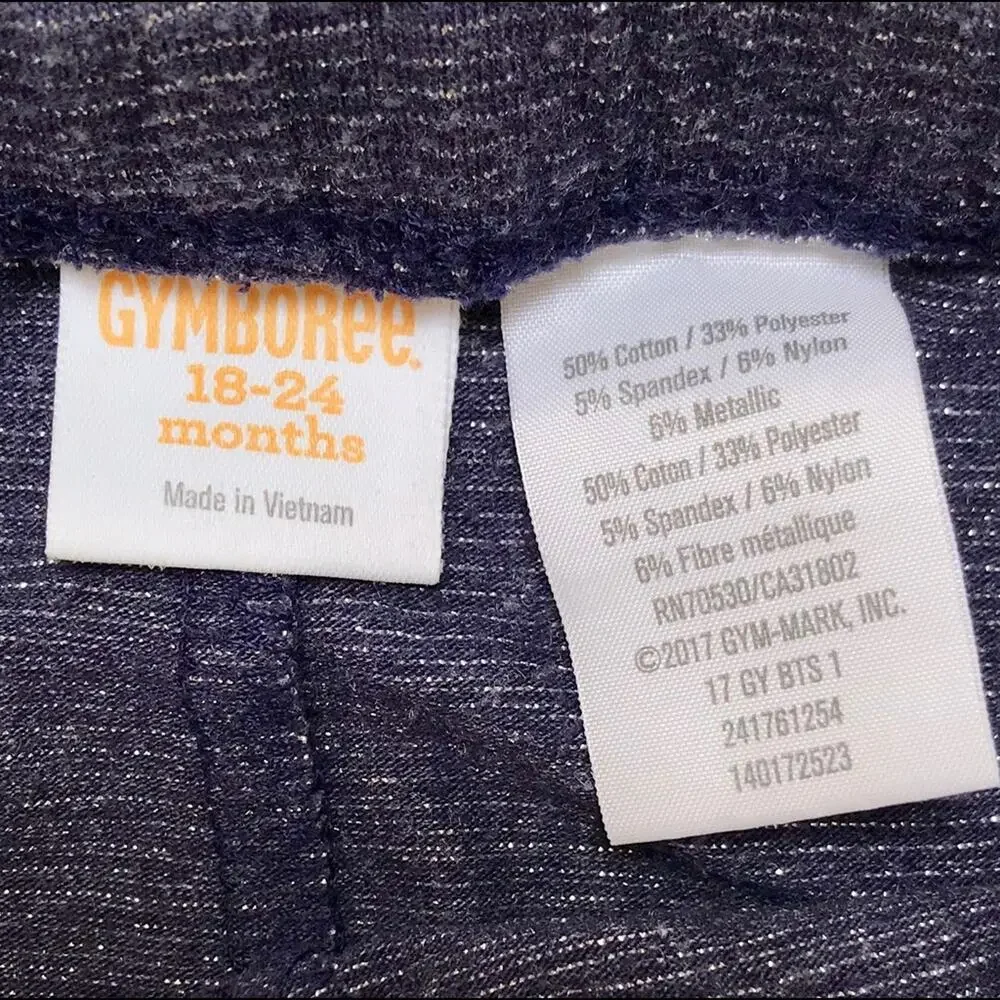 Gymboree Blue & Silver Metallic Sparkle Leggings Baby Girl 18-24 Months